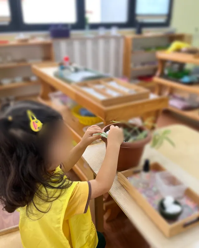 Montessori sınıfından bir kare